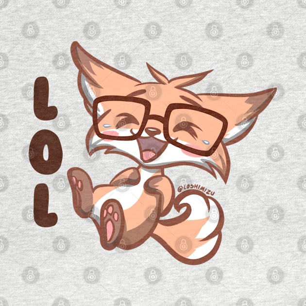 Cute Kawaii Nerd Fox lol laughing by Kyumotea